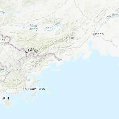 Map showing location of Dongxing (21.550000, 107.966670)