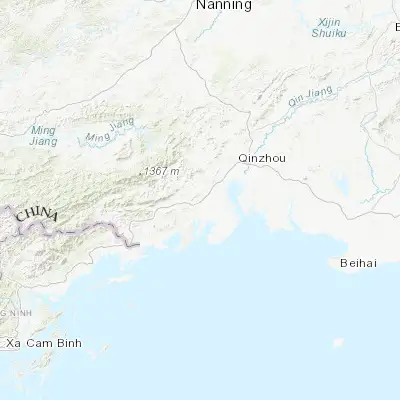 Map showing location of Fangchenggang (21.769450, 108.356610)