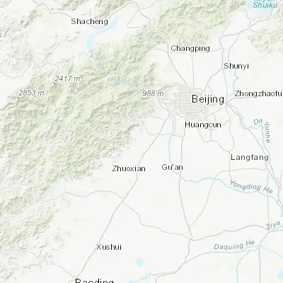Map showing location of Fangshan (39.686990, 115.996580)