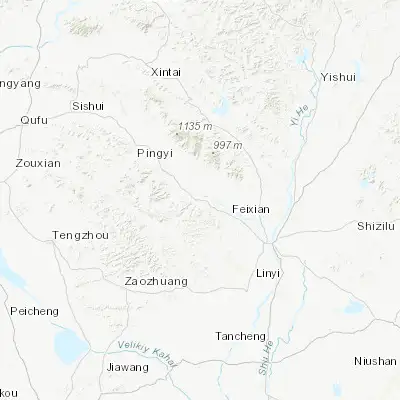 Map showing location of Feicheng (35.260560, 117.967500)