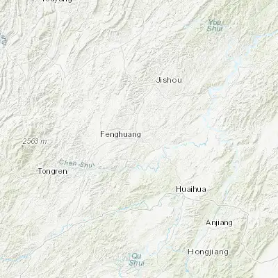 Map showing location of Fenghuang (27.935570, 109.599610)