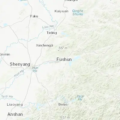 Map showing location of Fushun (41.886690, 123.943630)