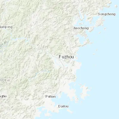 Map showing location of Fuzhou (26.061390, 119.306110)