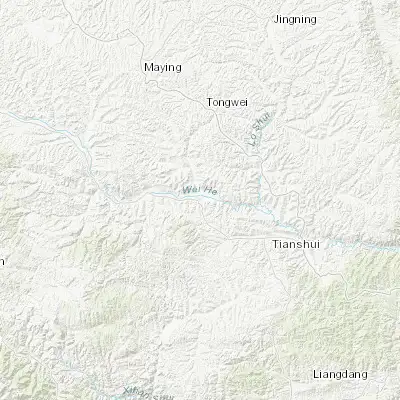 Map showing location of Gangu Chengguanzhen (34.735640, 105.326320)