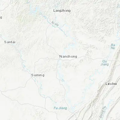 Map showing location of Gaoping (30.775760, 106.102940)