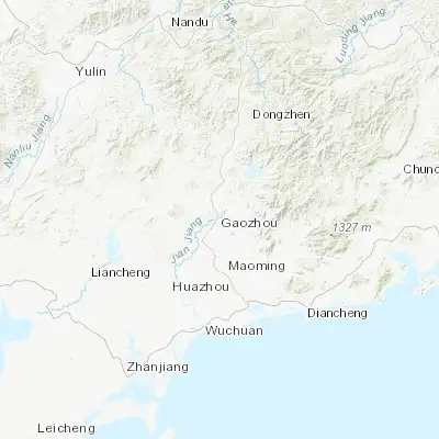Map showing location of Gaozhou (21.919650, 110.856780)