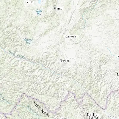 Map showing location of Gejiu (23.360850, 103.153720)