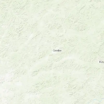 Map showing location of Genhe (50.783330, 121.516670)