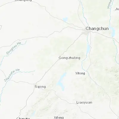 Map showing location of Gongzhuling (43.500750, 124.819790)