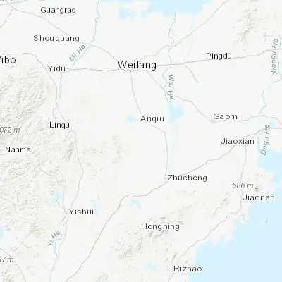 Map showing location of Guanzhuang (36.263330, 119.193890)
