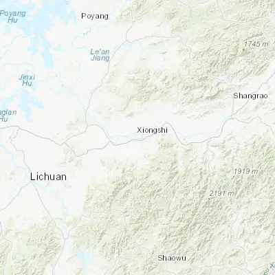 Map showing location of Guixi (28.288570, 117.213290)