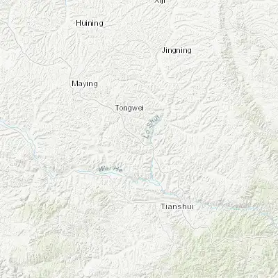 Map showing location of Guojia (34.972760, 105.558380)