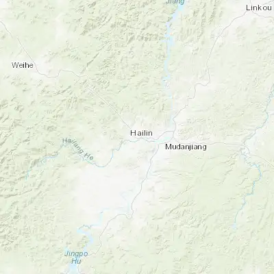 Map showing location of Hailin (44.571490, 129.385390)