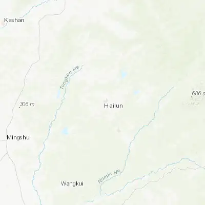 Map showing location of Hailun (47.446630, 126.924750)