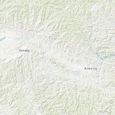 Map showing location of Hanyin Chengguanzhen (32.891390, 108.504720)
