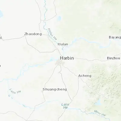 Map showing location of Harbin (45.750000, 126.650000)