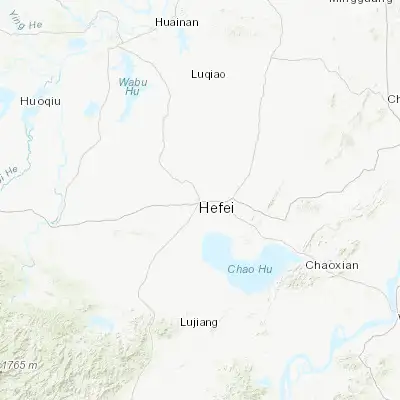 Map showing location of Hefei (31.863890, 117.280830)