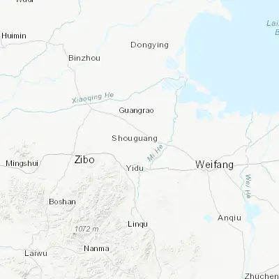 Map showing location of Heguan (36.889980, 118.573790)