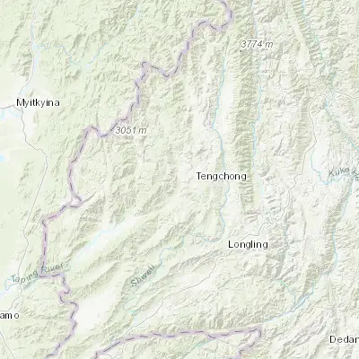 Map showing location of Hehua (24.970240, 98.393680)