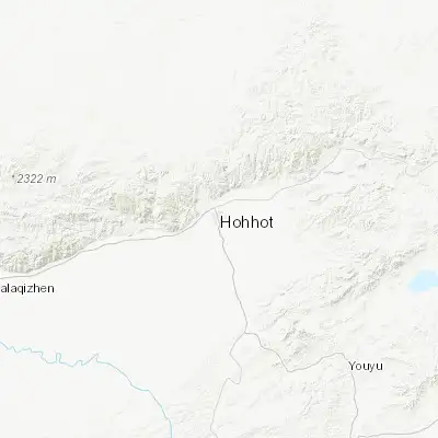 Map showing location of Hohhot (40.810560, 111.652220)