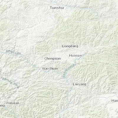 Map showing location of Hongchuan (33.750560, 105.890830)