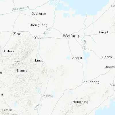 Map showing location of Honghe (36.402780, 118.918060)