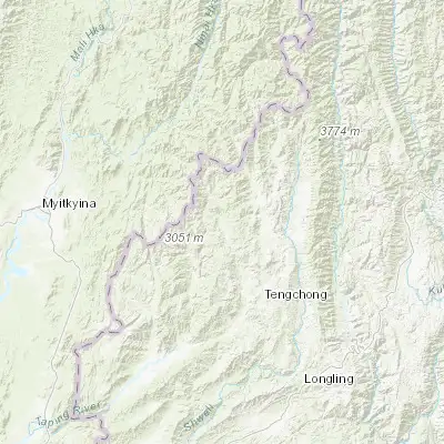 Map showing location of Houqiao (25.323560, 98.278020)