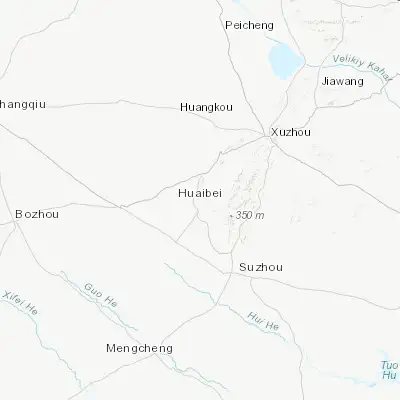 Map showing location of Huaibei (33.974440, 116.791670)