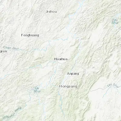 Map showing location of Huaihua (27.563370, 110.004040)