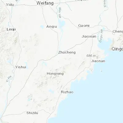 Map showing location of Huanghua (35.889170, 119.457780)