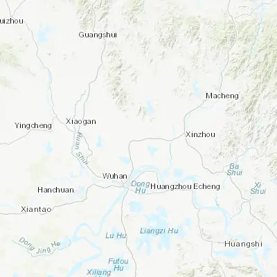 Map showing location of Huangpi (30.884530, 114.377890)
