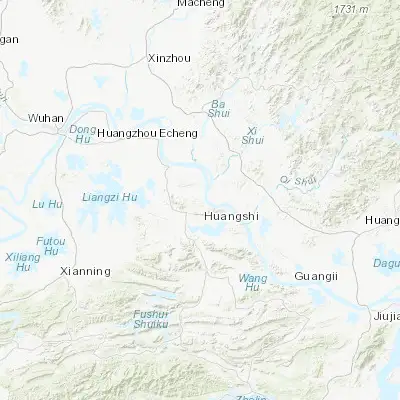 Map showing location of Huangshi (30.247060, 115.048140)