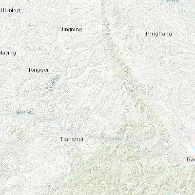 Map showing location of Huchuan (34.925970, 106.147220)