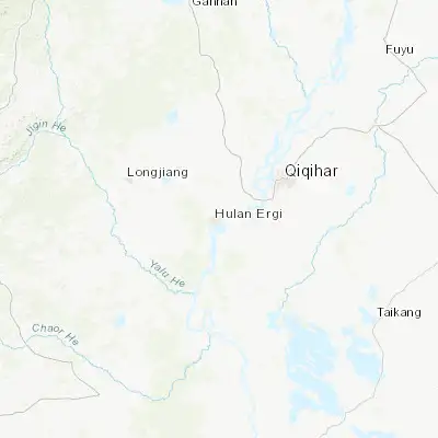 Map showing location of Hulan Ergi (47.204170, 123.633330)