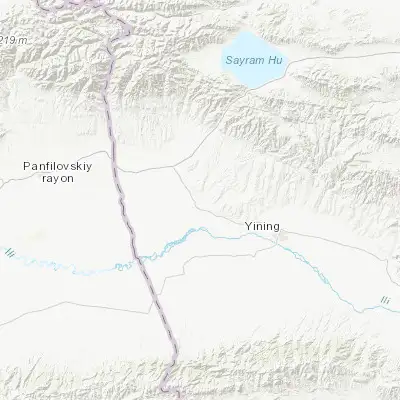 Map showing location of Huocheng (44.053050, 80.871730)