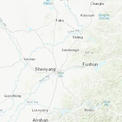 Map showing location of Hushitai (41.941750, 123.502660)