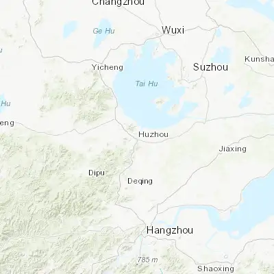 Map showing location of Huzhou (30.870300, 120.093300)