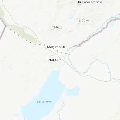 Map showing location of Jalai Nur (49.450000, 117.700000)