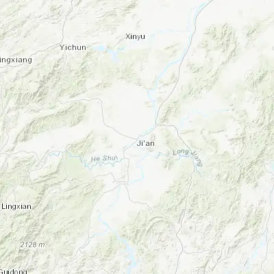 Map showing location of Ji’an (27.117160, 114.979270)