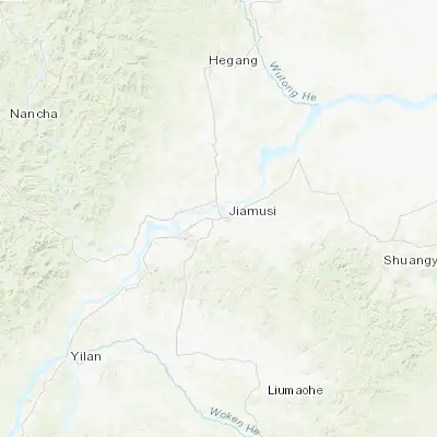 Map showing location of Jiamusi (46.797110, 130.311180)