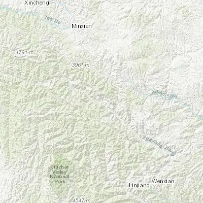 Map showing location of Jiangpan (33.778720, 104.364590)