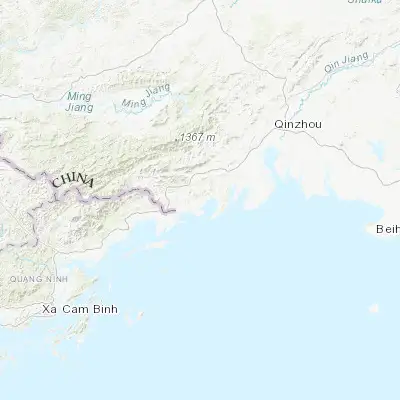 Map showing location of Jiangping (21.600000, 108.150000)