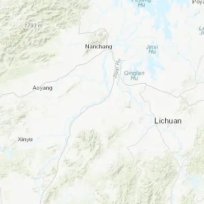 Map showing location of Jianguang (28.193770, 115.783600)
