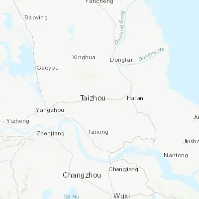 Map showing location of Jiangyan (32.506110, 120.142780)