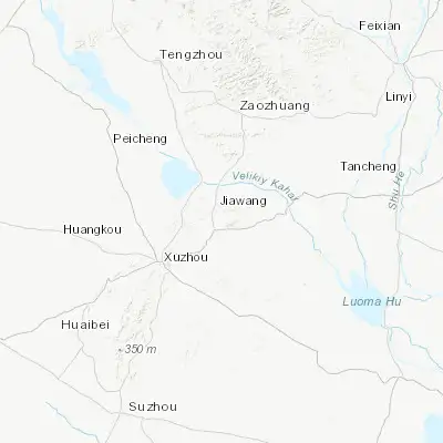 Map showing location of Jiawang Zhen (34.422020, 117.467640)