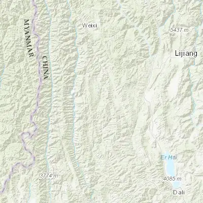 Map showing location of Jinding (26.439030, 99.440610)
