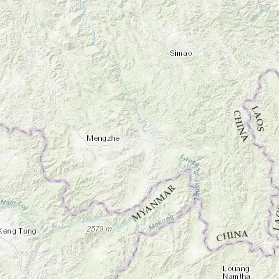 Map showing location of Jinghong (21.991020, 100.734090)