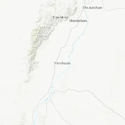 Map showing location of Jingui (38.500000, 106.416670)