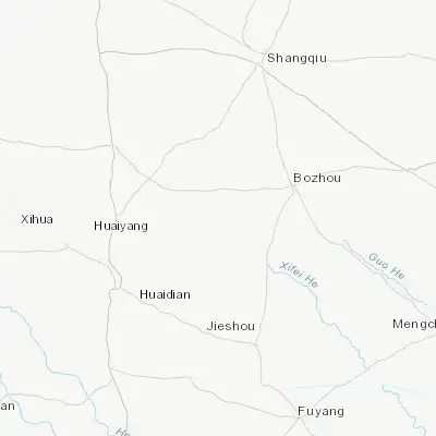 Map showing location of Jishui (33.733330, 115.400000)
