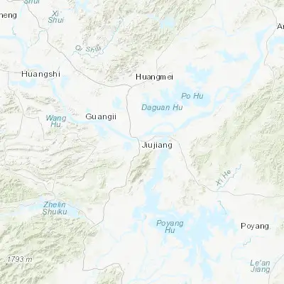Map showing location of Jiujiang (29.704750, 116.002060)